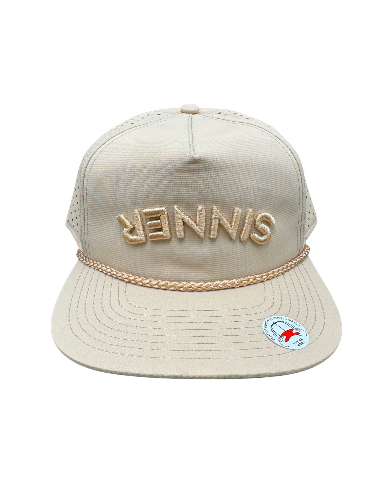 Sinner Cornhole Tan Rope Snapback Hat